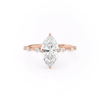The Isla — Marquise Lab Diamond Side-Stone Engagement Ring