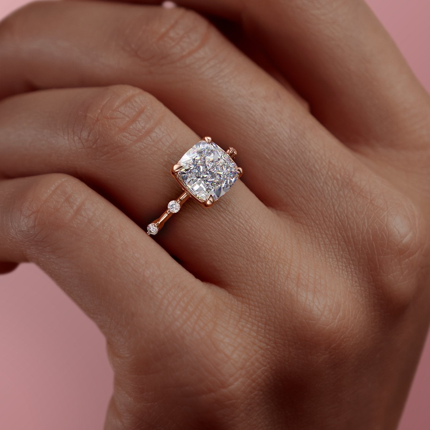 The Grace — Cushion Lab Diamond Vintage Engagement Ring II