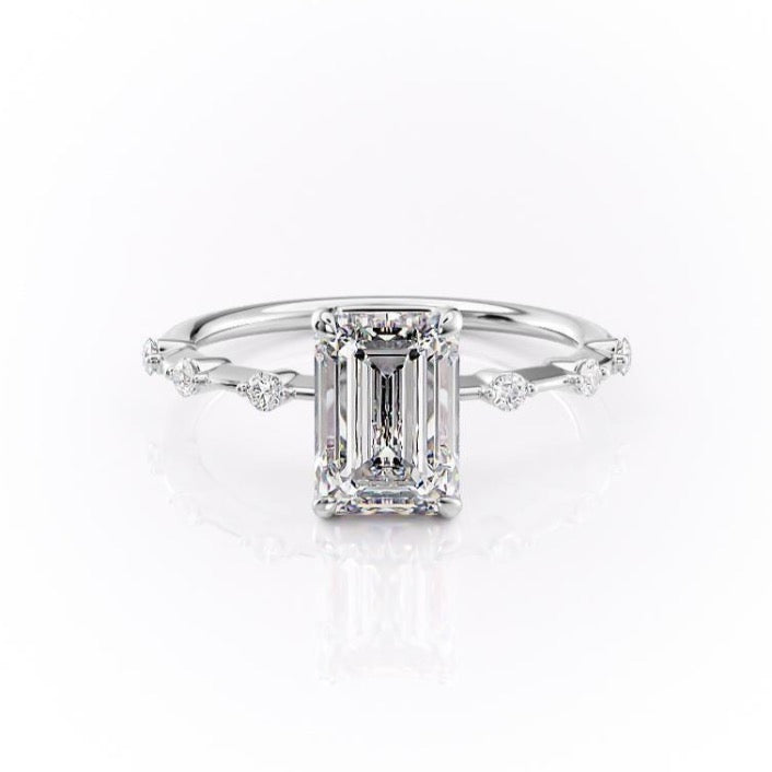 The Grace — Emerald Lab Diamond Vintage Engagement Ring II