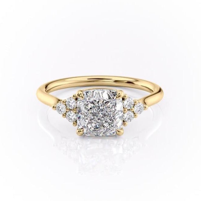 The Isla — Cushion Lab Diamond Side-Stone Engagement Ring IV