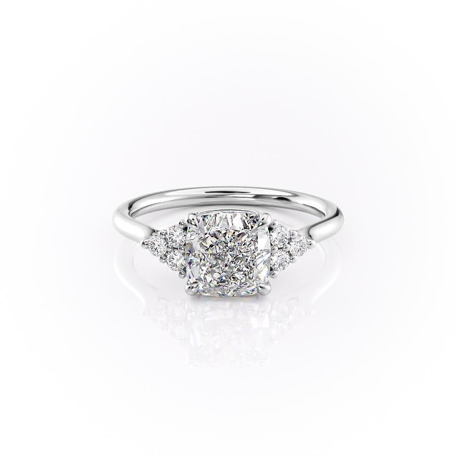 The Isla — Cushion Lab Diamond Side-Stone Engagement Ring IV