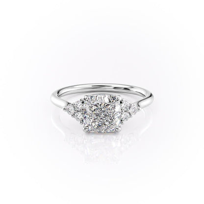 The Isla — Cushion Lab Diamond Side-Stone Engagement Ring IV