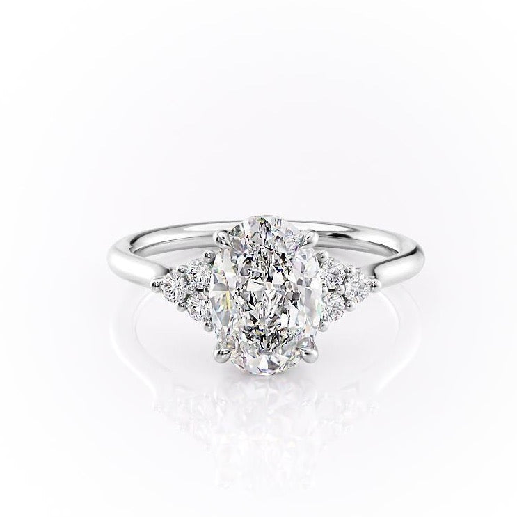 The Isla — Oval Lab Diamond Side-Stone Engagement Ring IV
