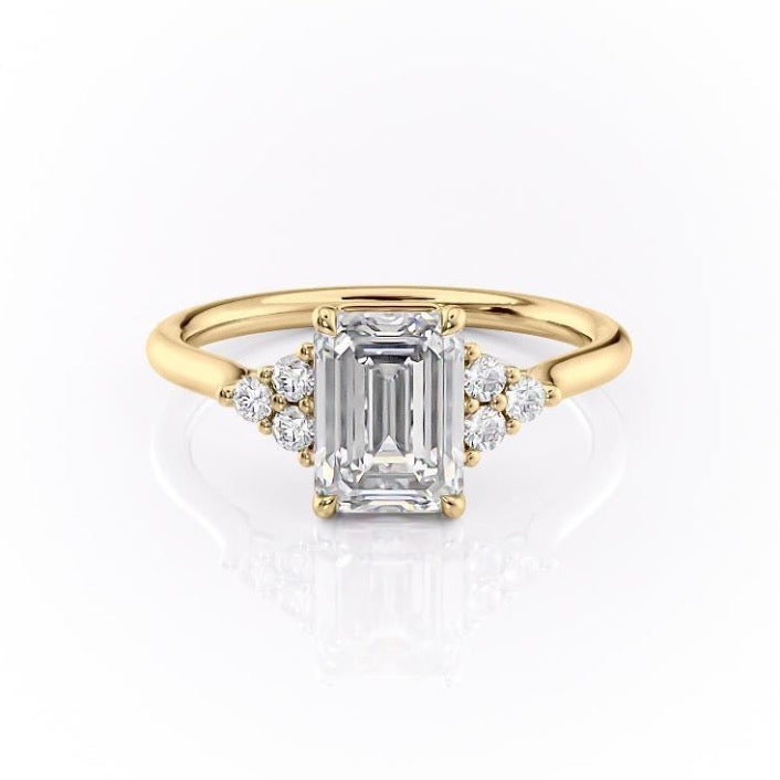 The Isla — Emerald Lab Diamond Side-Stone Engagement Ring IV
