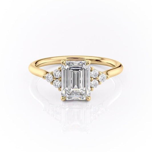 The Isla — Emerald Lab Diamond Side-Stone Engagement Ring IV
