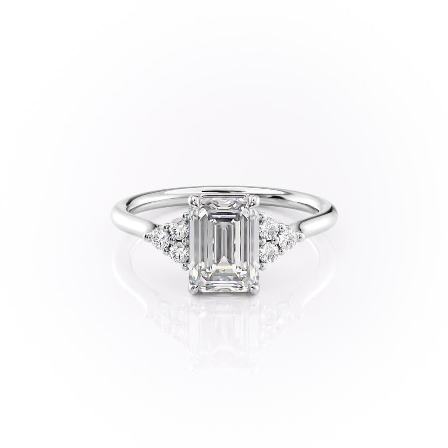 The Isla — Emerald Lab Diamond Side-Stone Engagement Ring IV