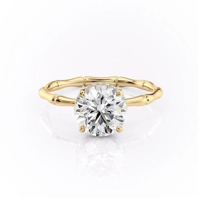The Grace — Round Lab Diamond Secret Halo Engagement Ring III