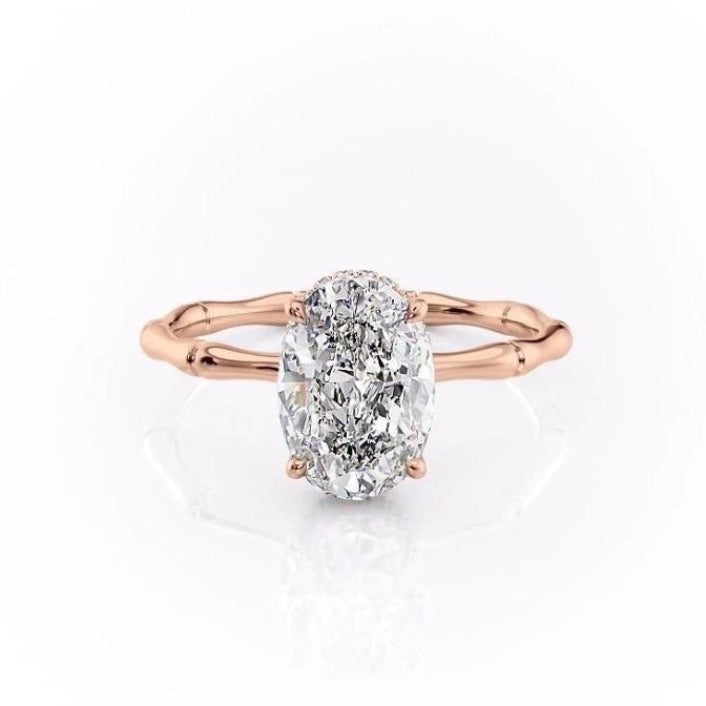 The Aria — Oval Lab Diamond Secret Halo Engagement Ring III