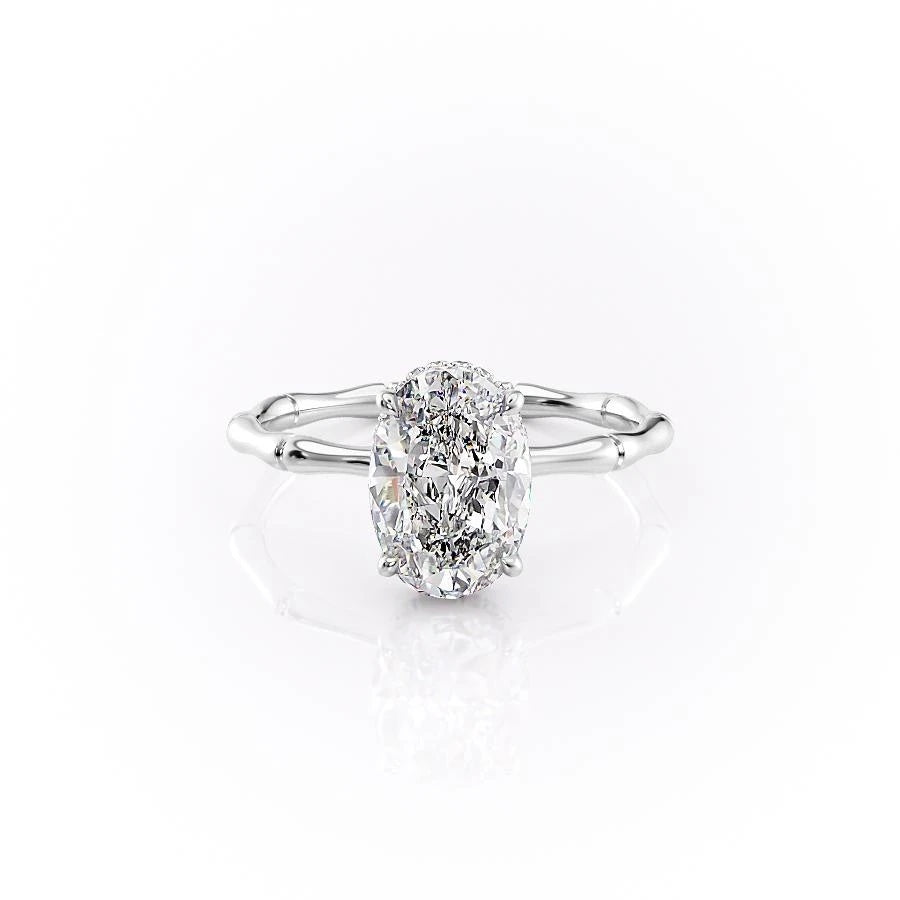 The Aria — Oval Lab Diamond Secret Halo Engagement Ring III