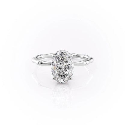 The Aria — Oval Lab Diamond Secret Halo Engagement Ring III