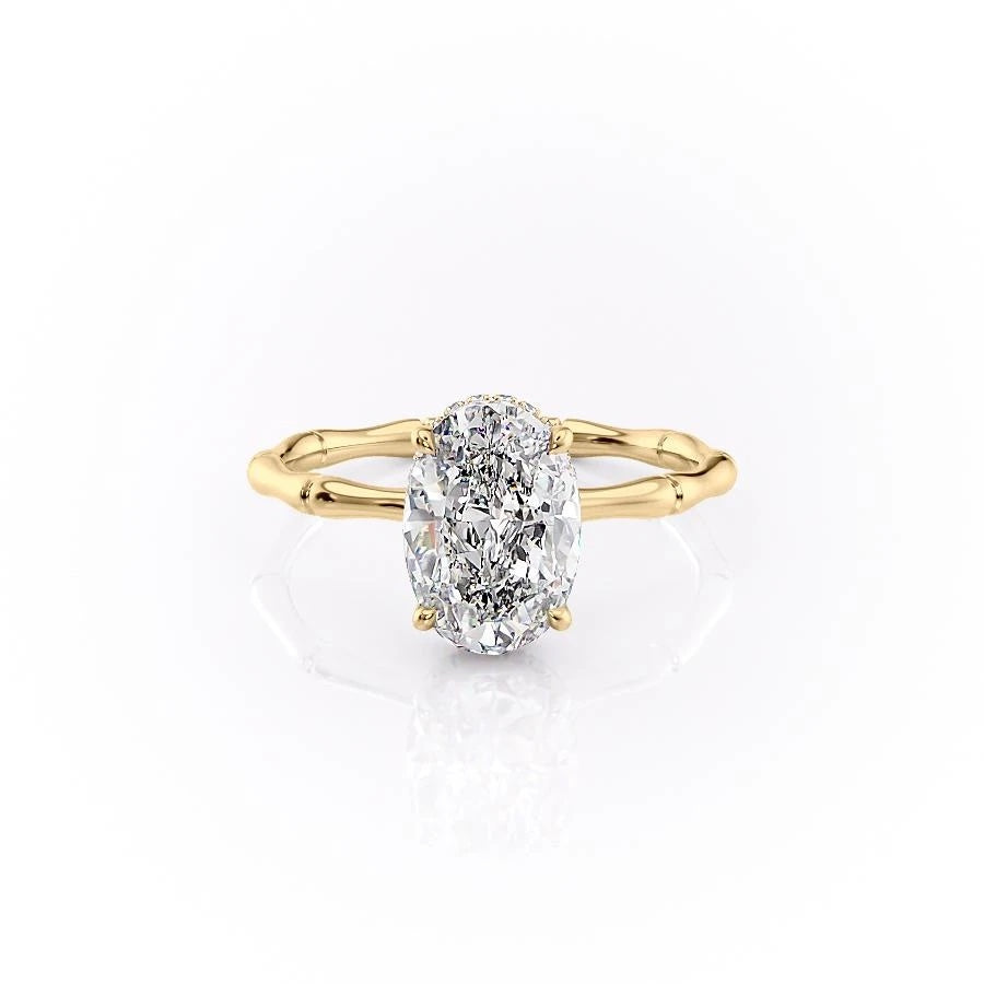 The Aria — Oval Lab Diamond Secret Halo Engagement Ring III