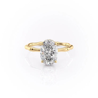 The Aria — Oval Lab Diamond Secret Halo Engagement Ring III