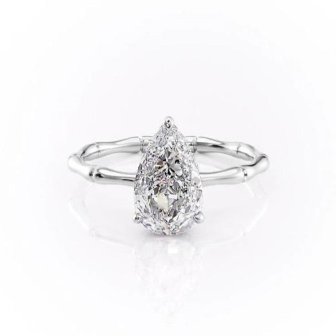 The Rose — Pear Lab Diamond Secret Halo Engagement Ring III