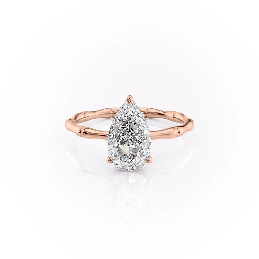 The Rose — Pear Lab Diamond Secret Halo Engagement Ring III