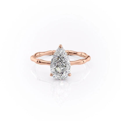 The Rose — Pear Lab Diamond Secret Halo Engagement Ring III
