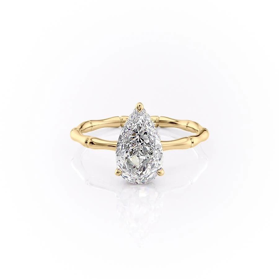 The Rose — Pear Lab Diamond Secret Halo Engagement Ring III