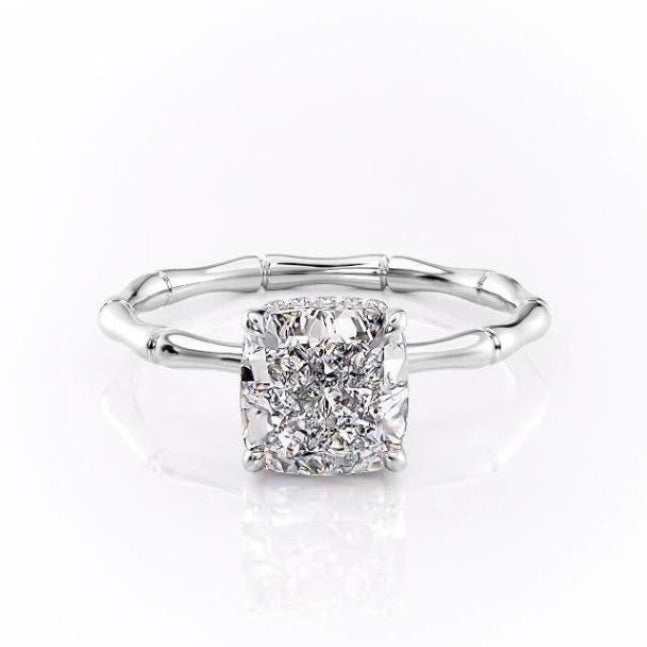 The Aurora — Cushion Lab Diamond Secret Halo Engagement Ring IV