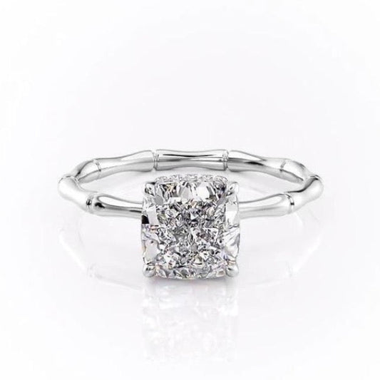 The Aurora — Cushion Lab Diamond Secret Halo Engagement Ring IV