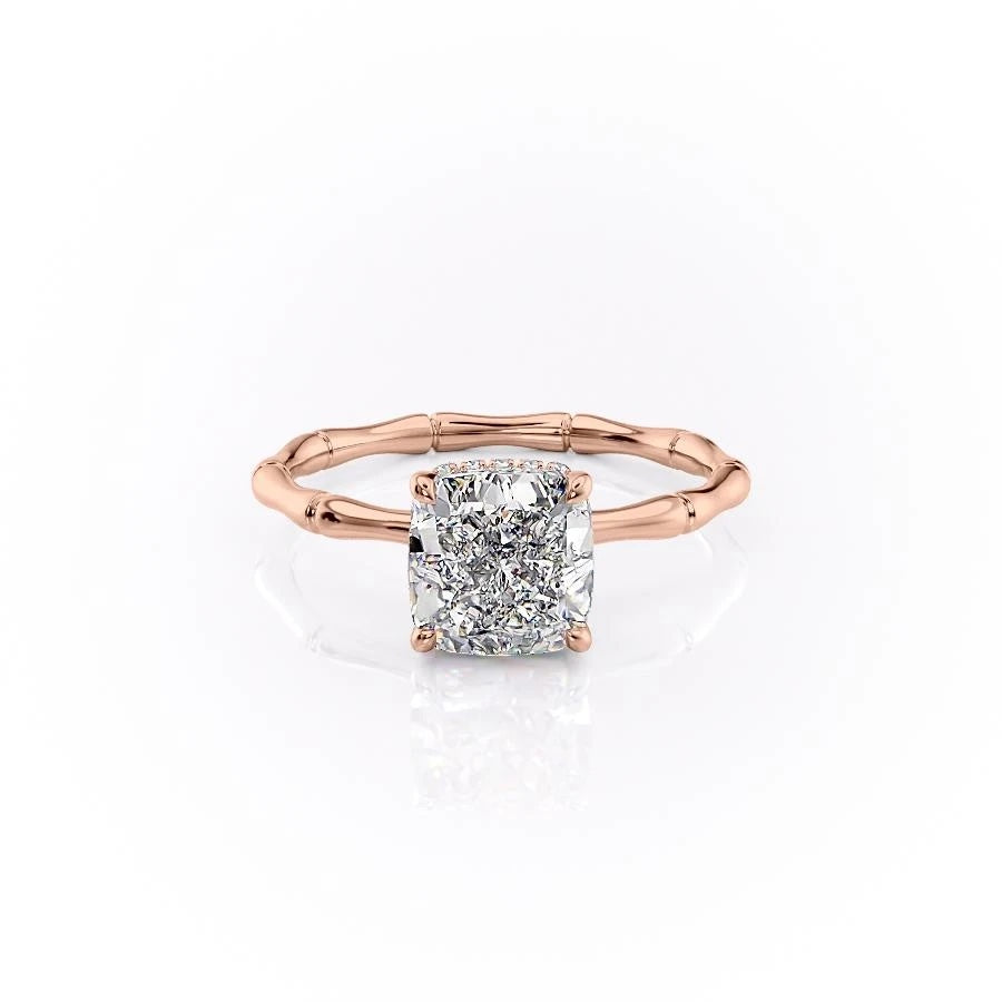The Aurora — Cushion Lab Diamond Secret Halo Engagement Ring IV