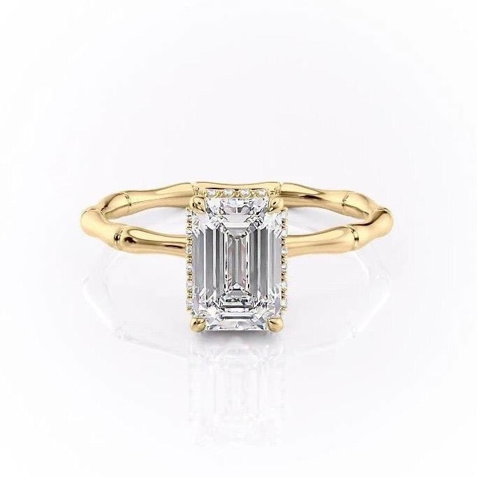 The Isla — Emerald Lab Diamond Secret Halo Engagement Ring III