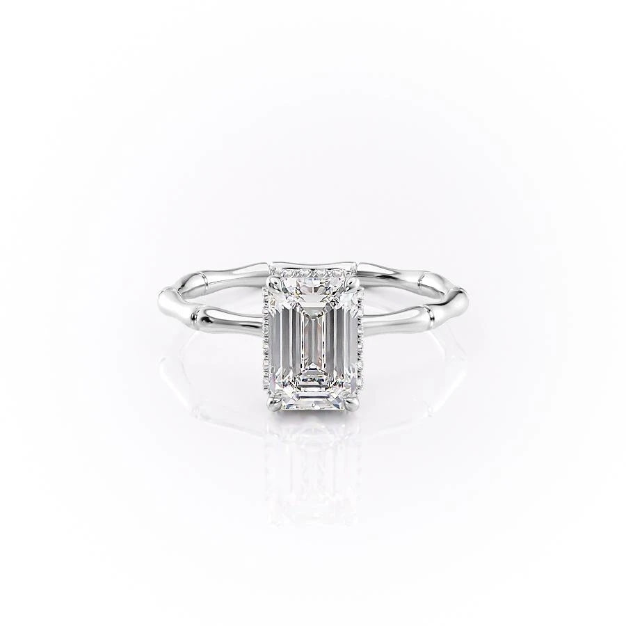 The Isla — Emerald Lab Diamond Secret Halo Engagement Ring III
