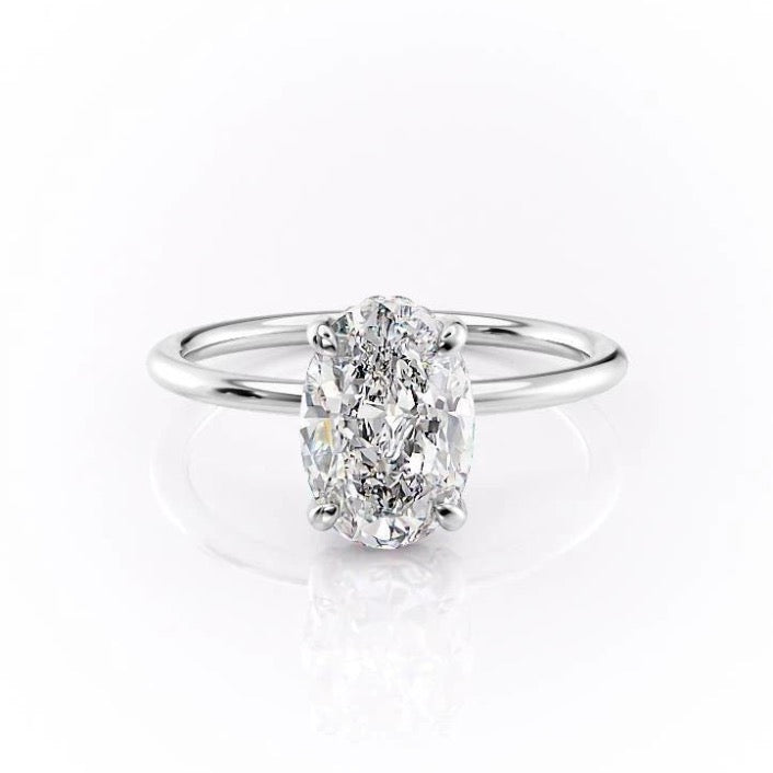 The Aria — Oval Lab Diamond Secret Halo Engagement Ring II