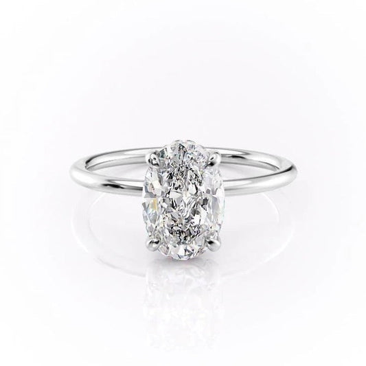 The Aria — Oval Lab Diamond Secret Halo Engagement Ring II