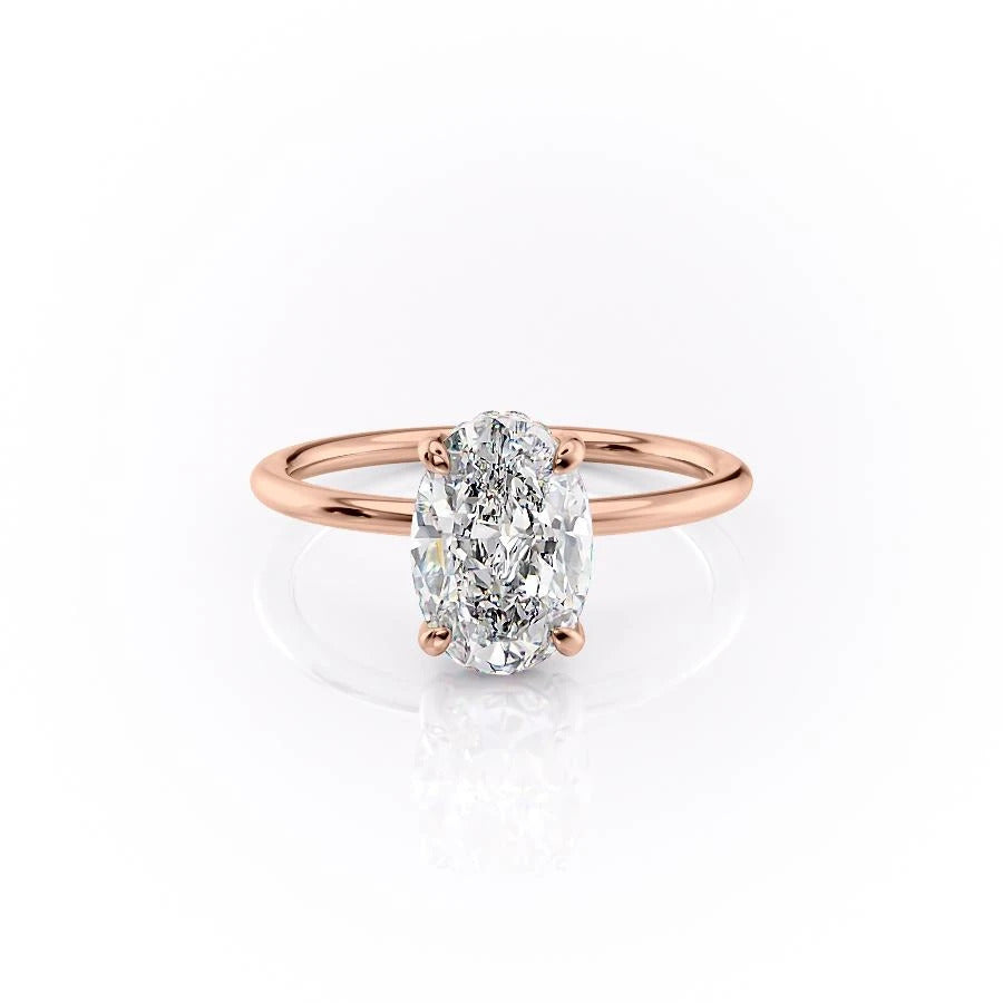 The Aria — Oval Lab Diamond Secret Halo Engagement Ring II