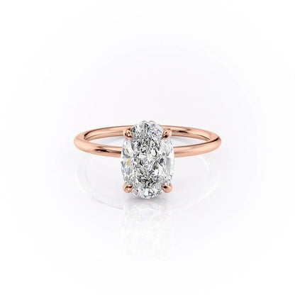 The Aria — Oval Lab Diamond Secret Halo Engagement Ring II