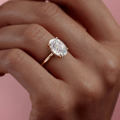 The Aria — Oval Lab Diamond Secret Halo Engagement Ring II
