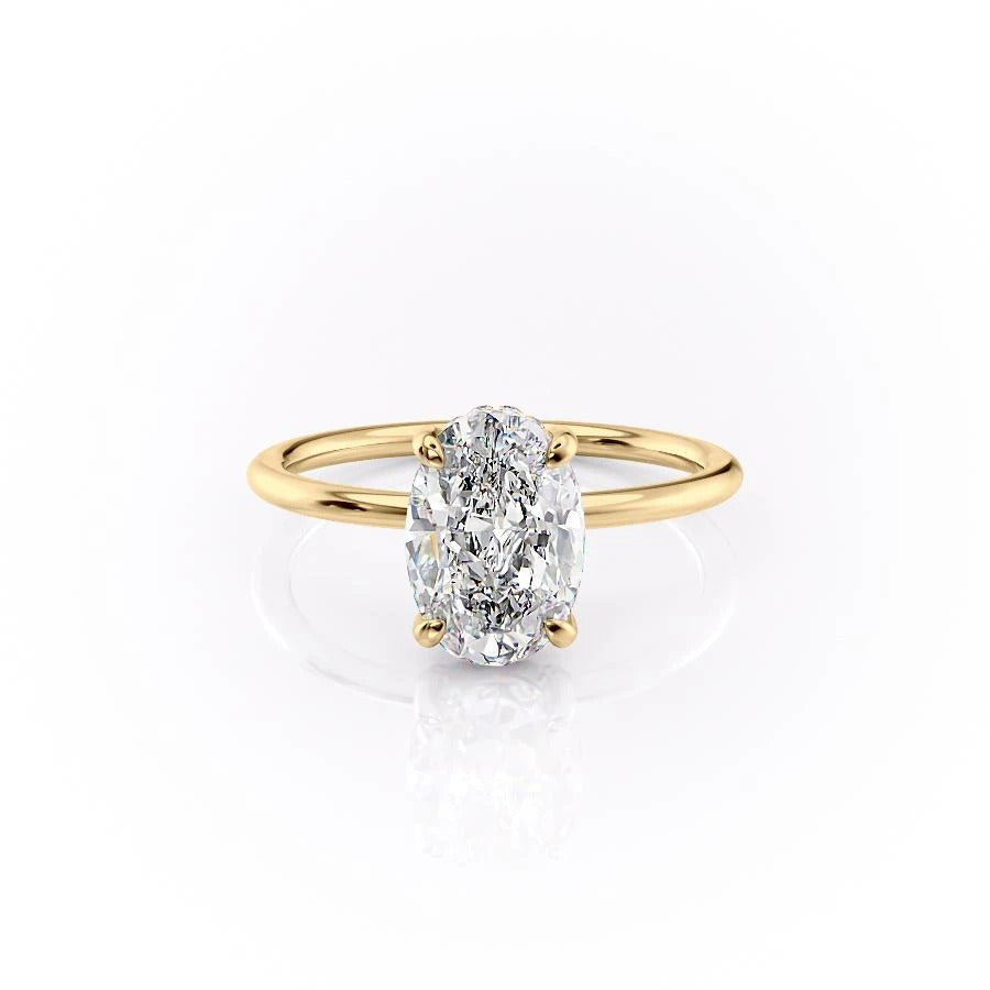 The Aria — Oval Lab Diamond Secret Halo Engagement Ring II