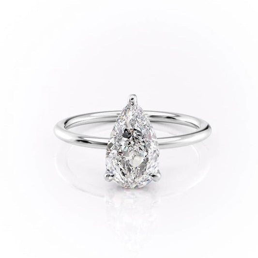 The Rose — Pear Lab Diamond Secret Halo Engagement Ring II