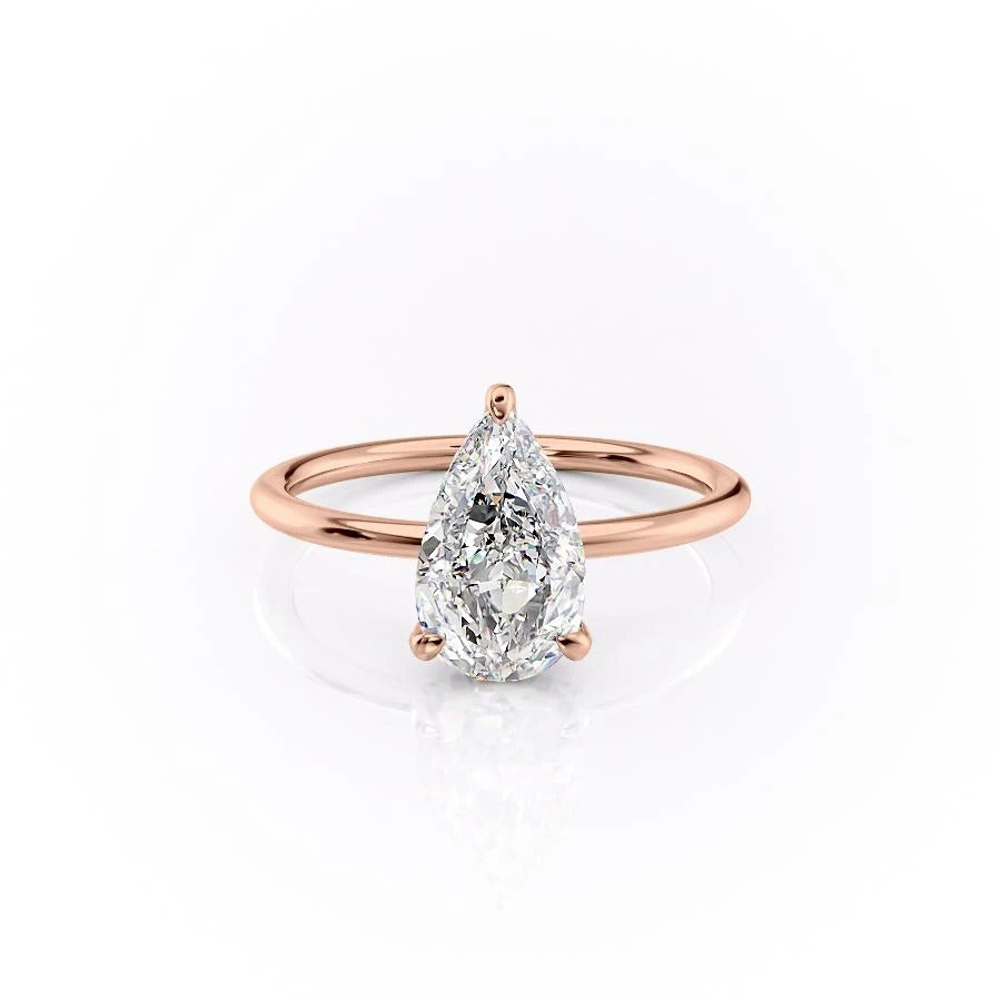 The Rose — Pear Lab Diamond Secret Halo Engagement Ring II