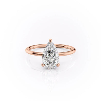 The Rose — Pear Lab Diamond Secret Halo Engagement Ring II