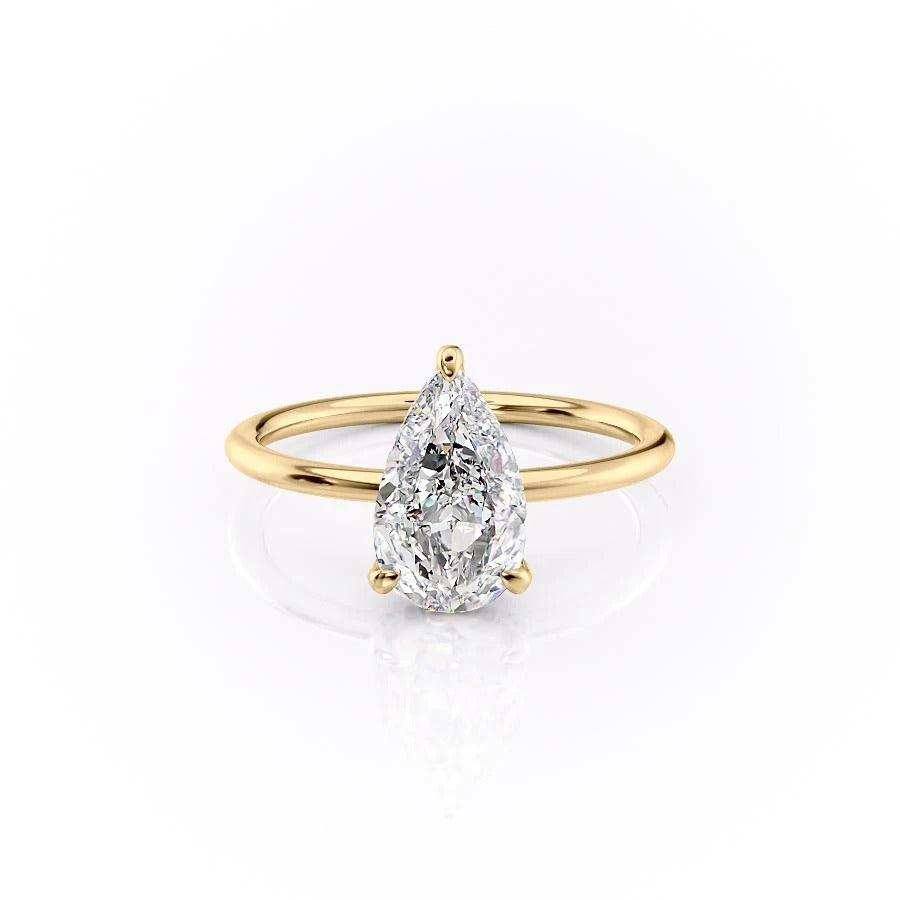 The Rose — Pear Lab Diamond Secret Halo Engagement Ring II