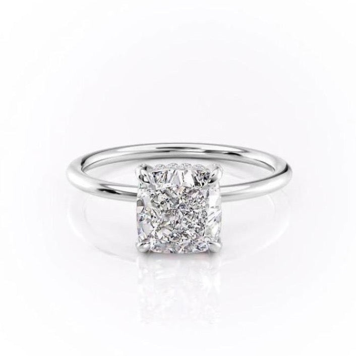 The Aurora — Cushion Lab Diamond Secret Halo Engagement Ring III
