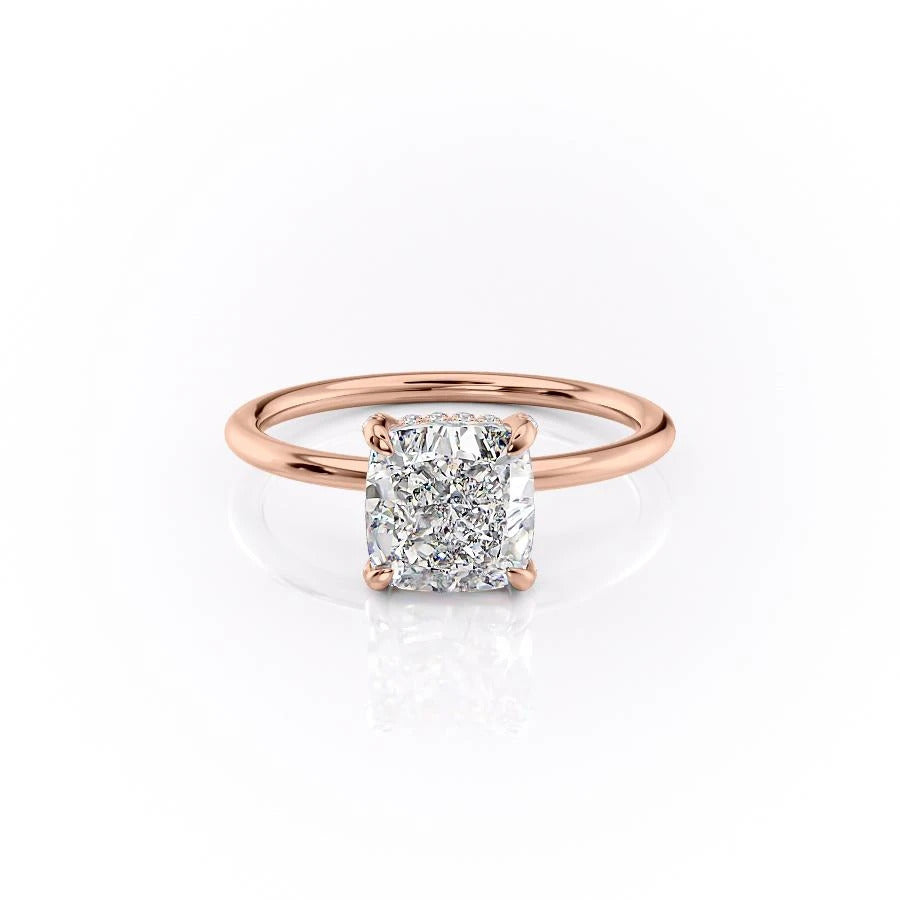 The Aurora — Cushion Lab Diamond Secret Halo Engagement Ring III