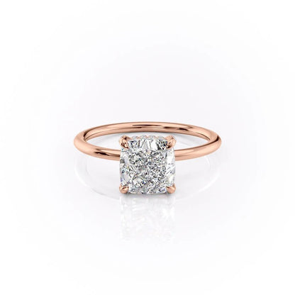 The Aurora — Cushion Lab Diamond Secret Halo Engagement Ring III