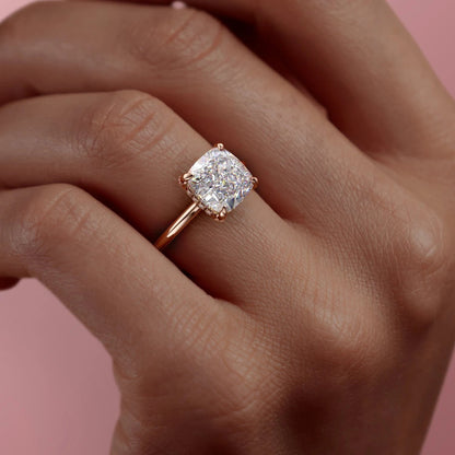 The Aurora — Cushion Lab Diamond Secret Halo Engagement Ring III