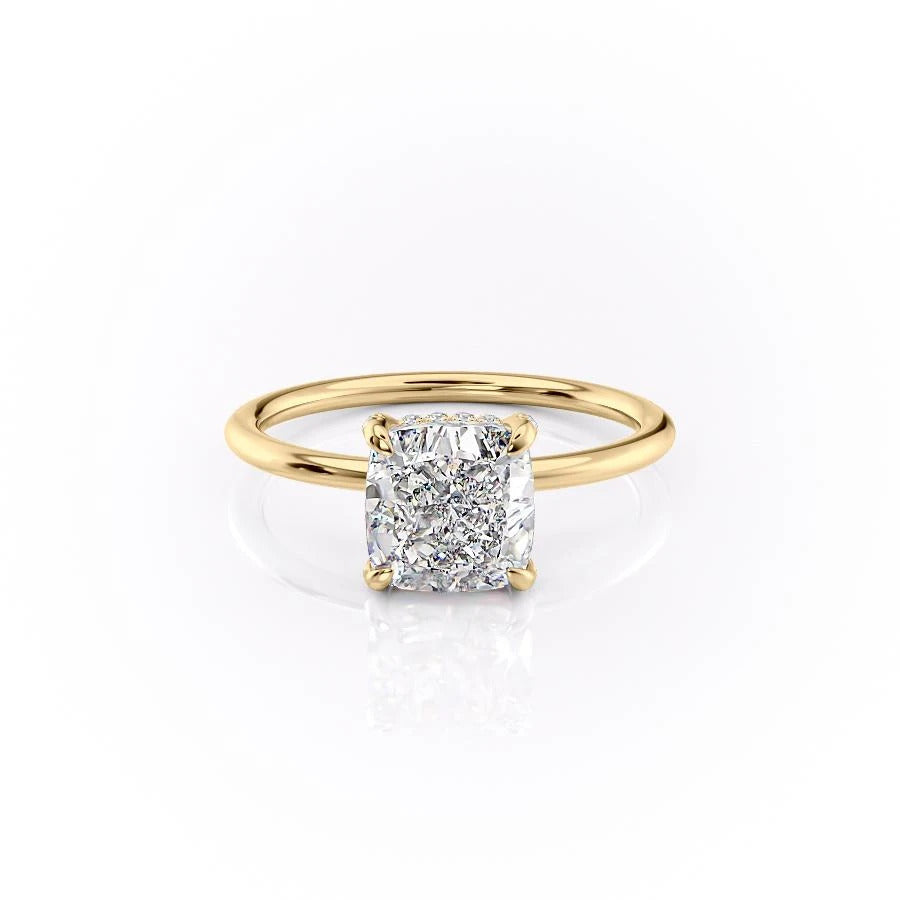 The Aurora — Cushion Lab Diamond Secret Halo Engagement Ring III