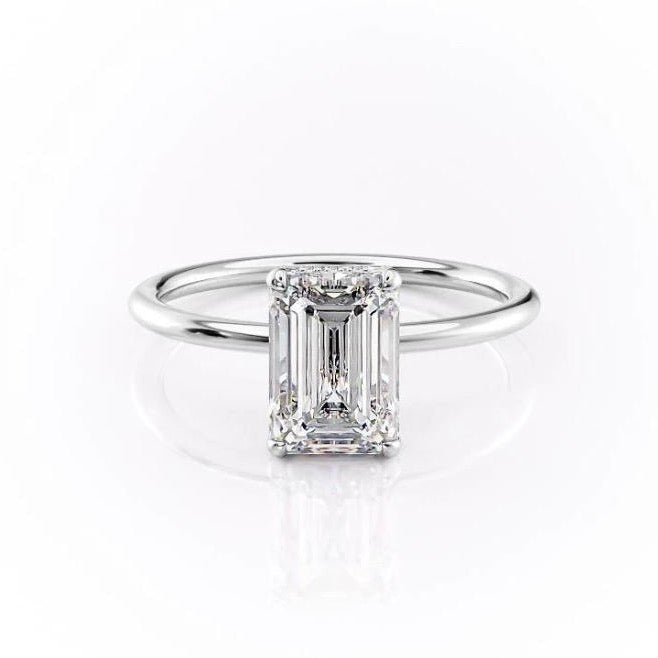 The Isla — Emerald Lab Diamond Secret Halo Engagement Ring II