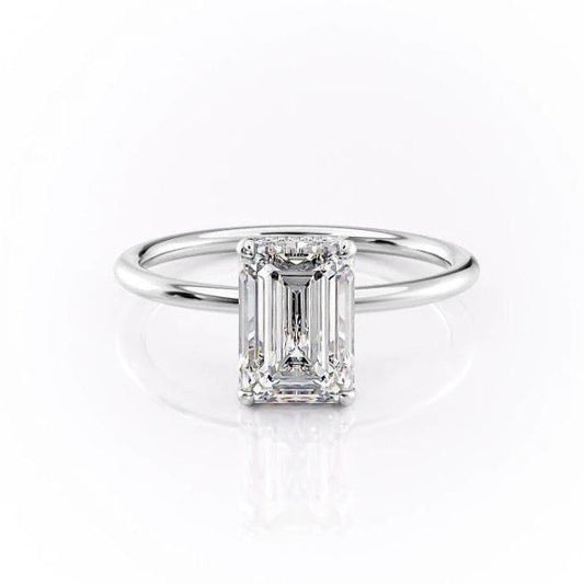 The Isla — Emerald Lab Diamond Secret Halo Engagement Ring II