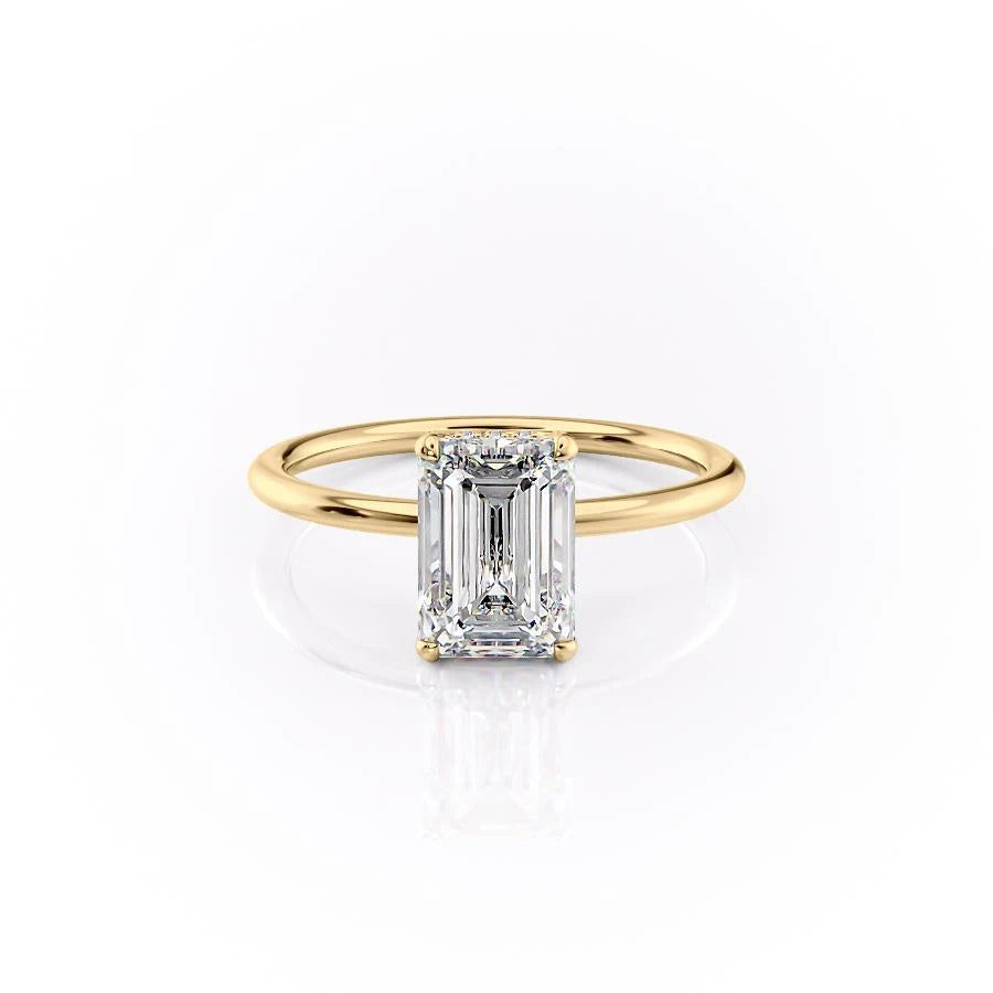 The Isla — Emerald Lab Diamond Secret Halo Engagement Ring II