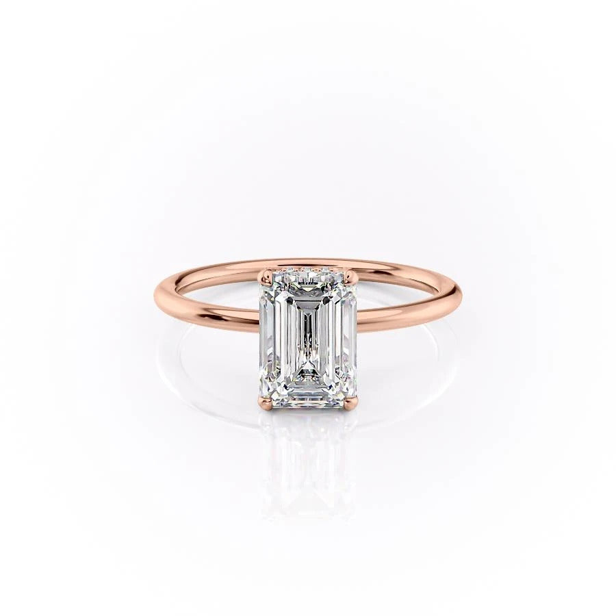 The Isla — Emerald Lab Diamond Secret Halo Engagement Ring II