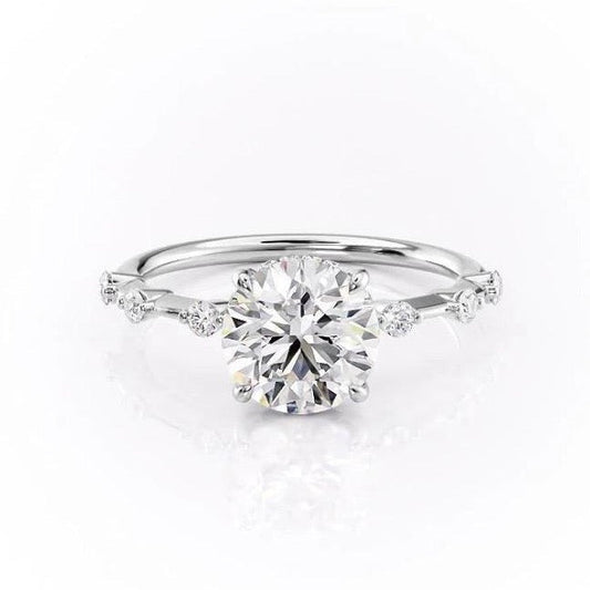 The Isla — Round Lab Diamond Side-Stone Engagement Ring III