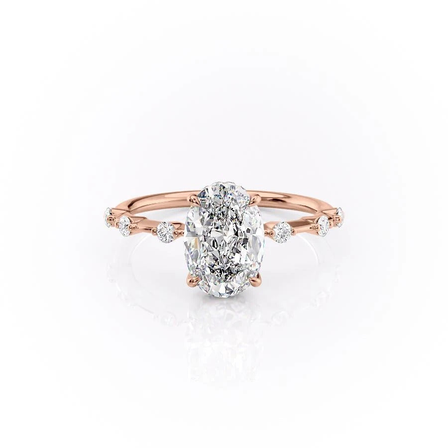 The Isla — Oval Lab Diamond Side-Stone Engagement Ring III