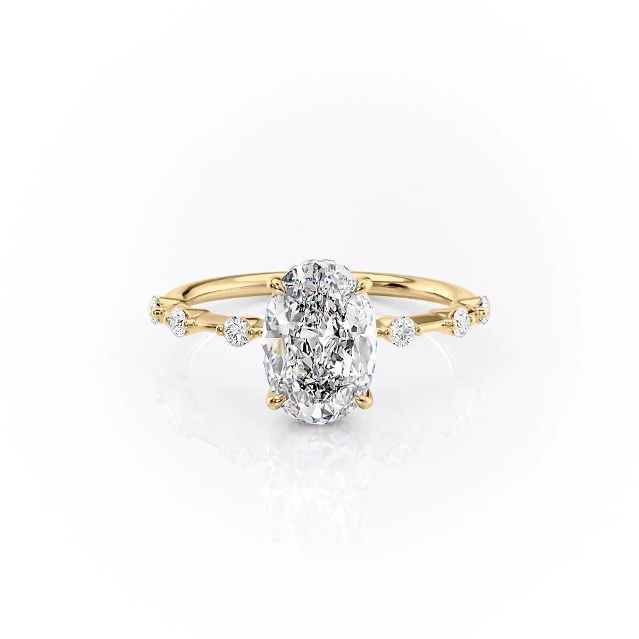 The Isla — Oval Lab Diamond Side-Stone Engagement Ring III