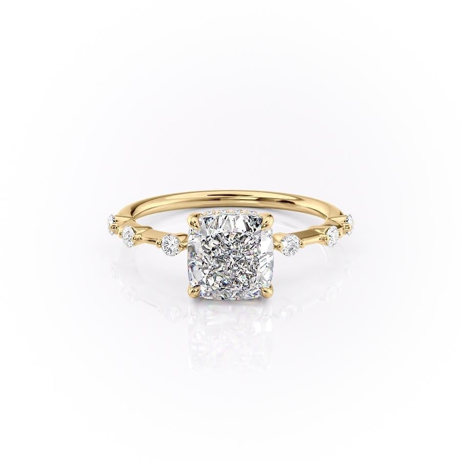 The Isla — Cushion Lab Diamond Side-Stone Engagement Ring III