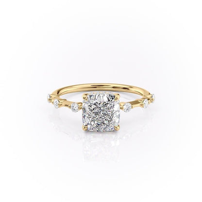 The Isla — Cushion Lab Diamond Side-Stone Engagement Ring III