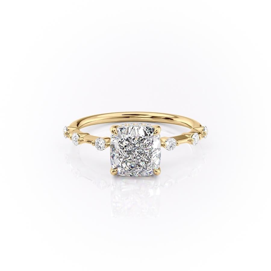The Isla — Cushion Lab Diamond Side-Stone Engagement Ring III